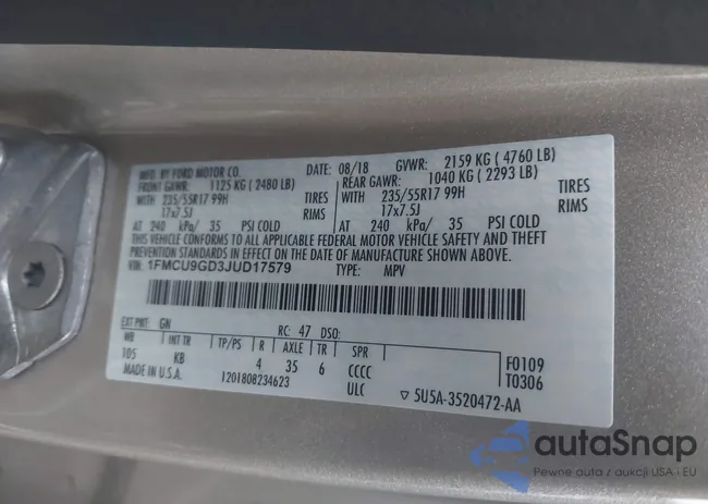 1FMCU9GD3JUD17579: 44365073