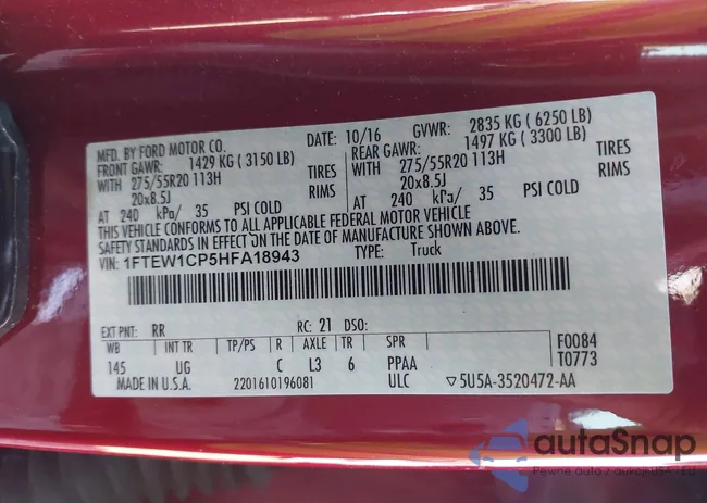 1FTEW1CP5HFA18943: 44365149