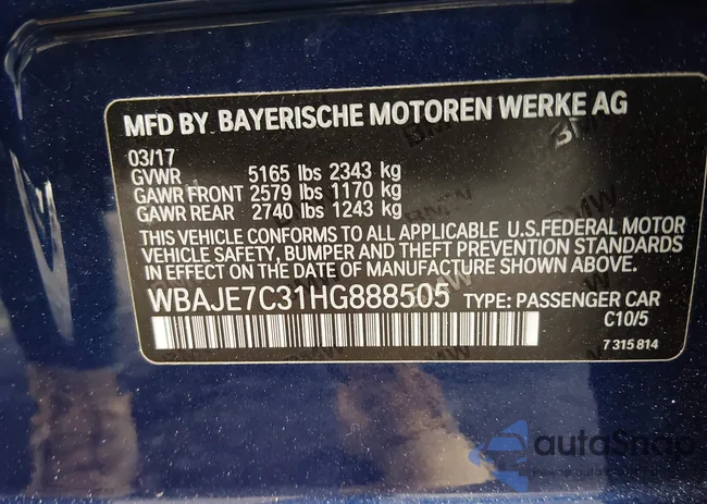 WBAJE7C31HG888505: 44365161