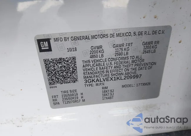 3GKALVEX1KL209997: 44365185