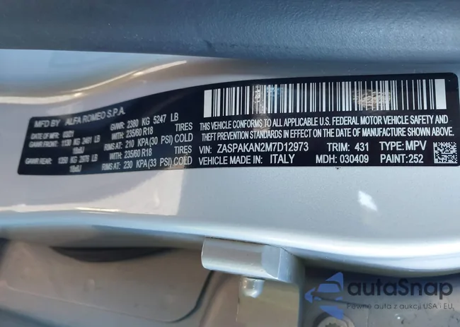 ZASPAKAN2M7D12973: 44365307