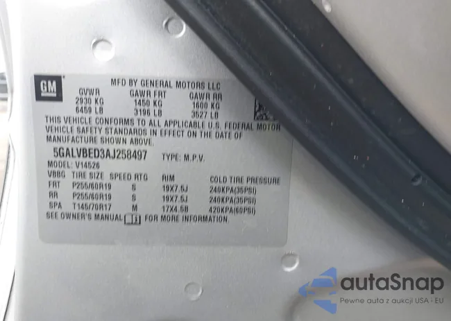 5GALVBED3AJ258497: 44365416