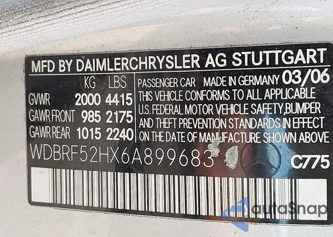 WDBRF52HX6A899683: 44365429