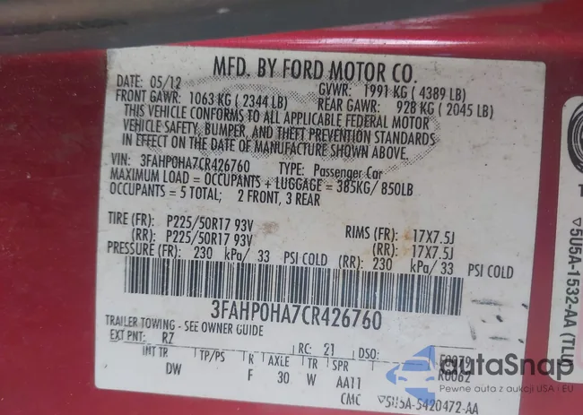 3FAHP0HA7CR426760: 44364620