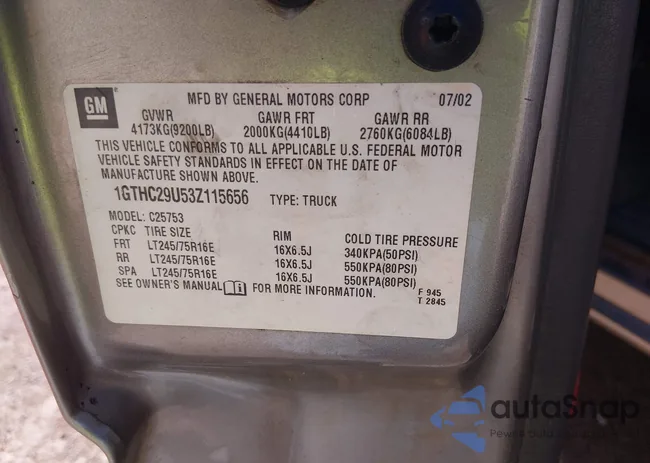 1GTHC29U53Z115656: 44364625