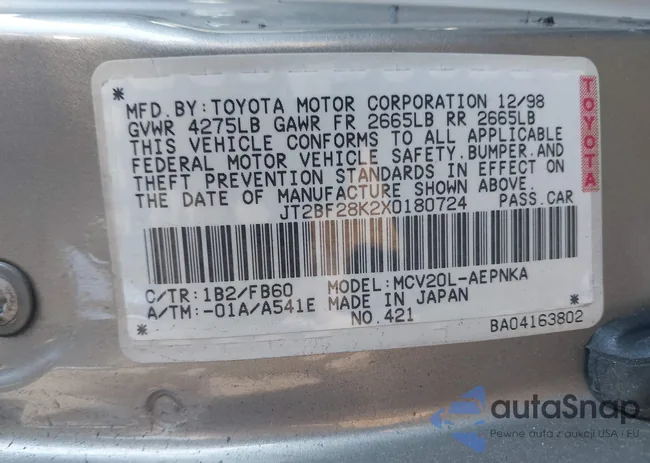 JT2BF28K2X0180724: 44364643