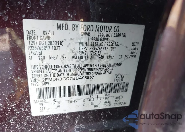 2FMDK3GC7BBA98857: 44364648