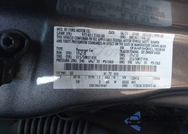 1FAHP3H20CL183835: 44364672