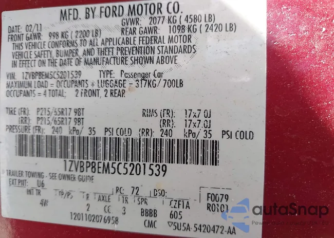 1ZVBP8EM5C5201539: 44364774