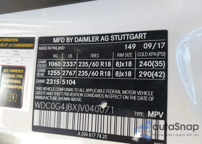 WDC0G4JBXJV040071: 44364846