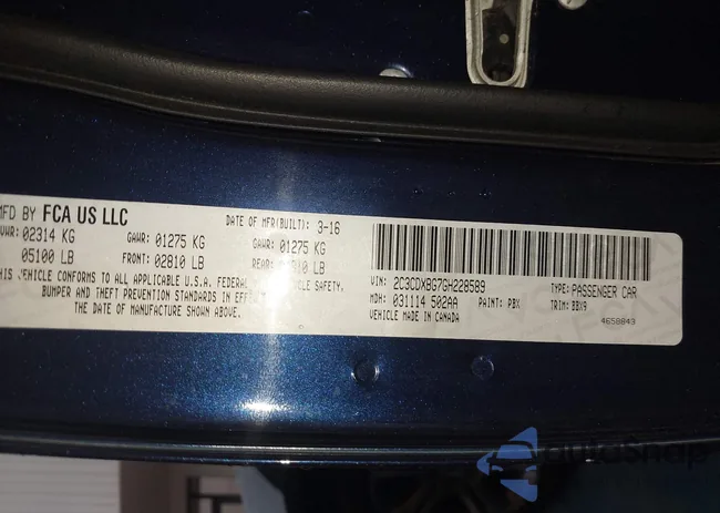 2C3CDXBG7GH228589: 44365935