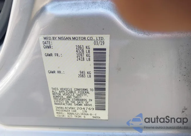 1N4BL4CV0KC204769: 44365975