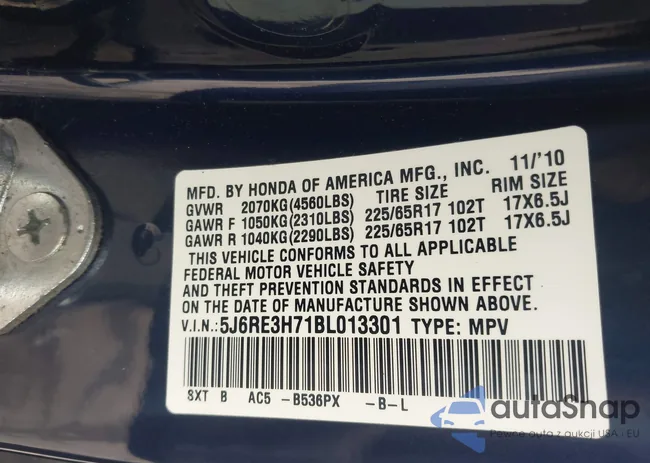 5J6RE3H71BL013301: 44365997