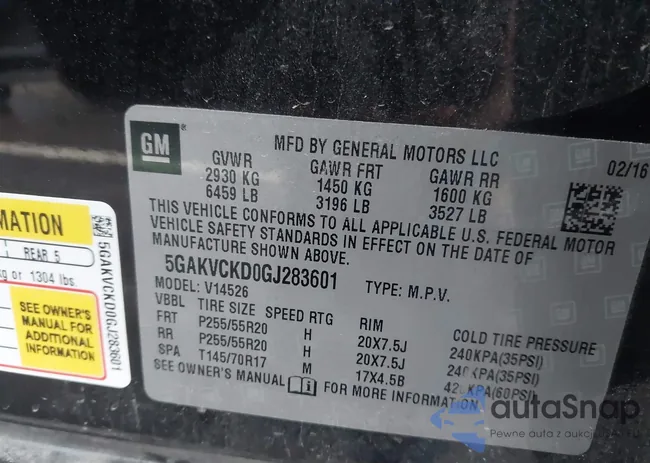 5GAKVCKD0GJ283601: 44366205