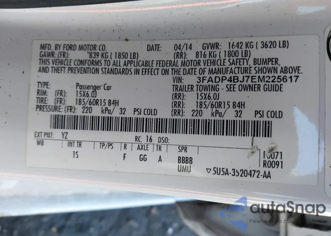 3FADP4BJ7EM225617: 44366231