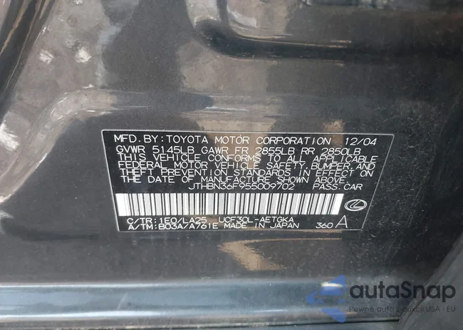 JTHBN36F955009702: 44366395