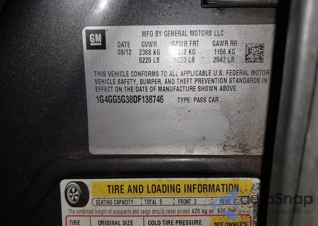 1G4GG5G38DF138746: 44366465