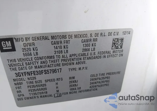 3GYFNFE30FS579617: 44366469