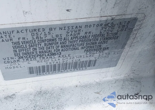 3N1CE2CP6FL439513: 44365537