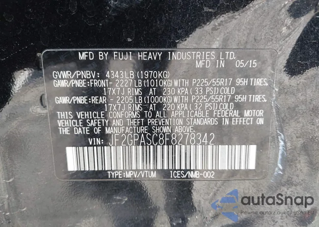 JF2GPASC8F8278342: 44365612