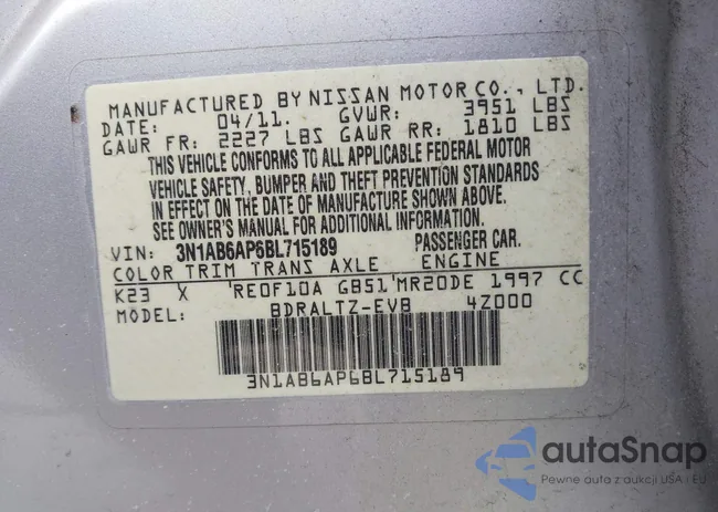 3N1AB6AP6BL715189: 44365689