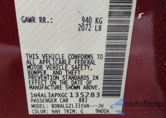 1N4AL3APXGC135283: 44365691