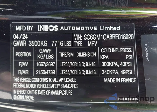 SC6GM1CA8RF018920: 44365816