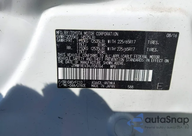 JTMWFREV3HJ104764: 44365869