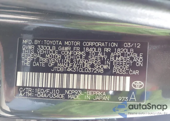 JTDBT4K31CL037298: 44366932