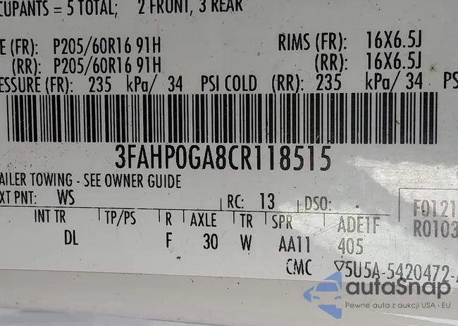 3FAHP0GA8CR118515: 44366954