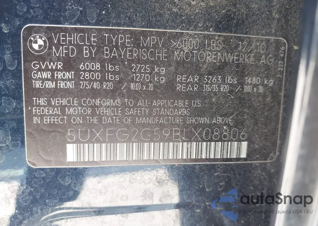5UXFG2C59BLX08806: 44367020