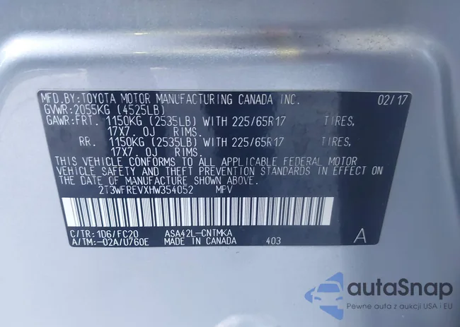 2T3WFREVXHW354052: 44367060