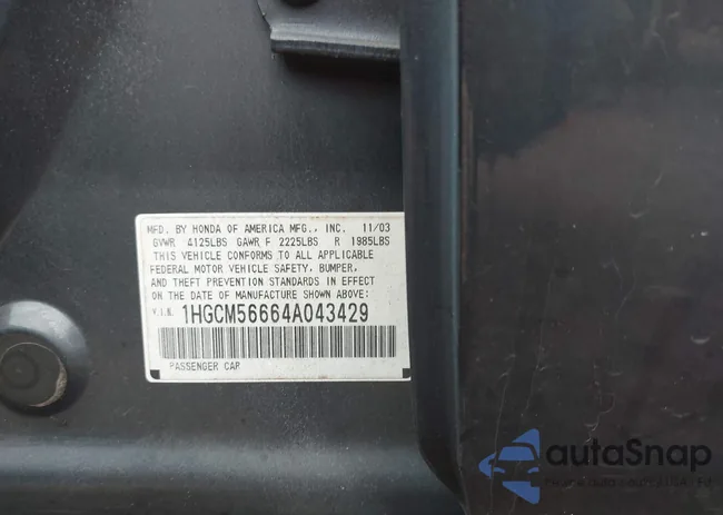 1HGCM56664A043429: 44367117