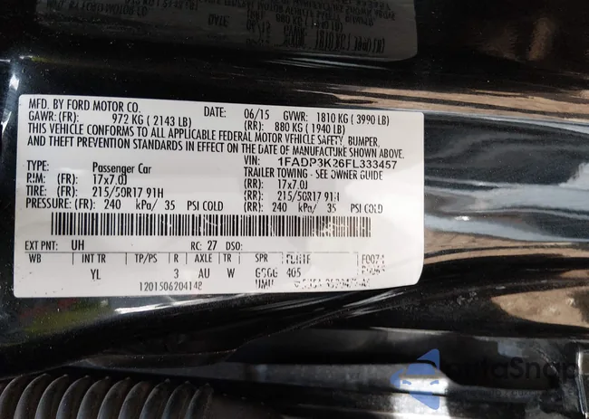 1FADP3K26FL333457: 44367200