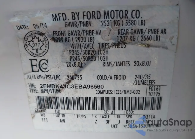 2FMDK4JC3EBA96560: 44367313