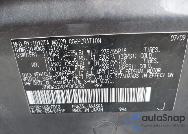 JTMBK32V095083653: 44367425