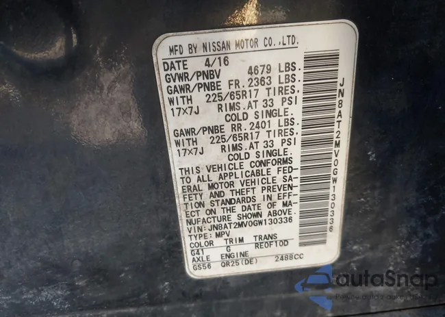 JN8AT2MV0GW130336: 44367443