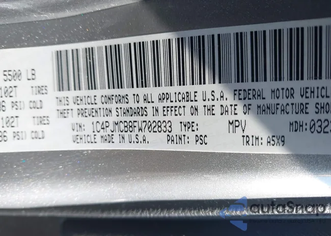 1C4PJMCB8FW702833: 44367500