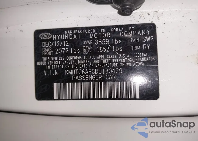 KMHTC6AE3DU130429: 44366648