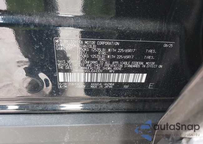 JTMP1RFV6SJ044309: 44366691