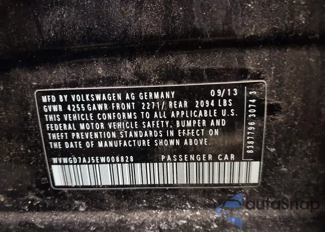 WVWGD7AJ5EW008828: 44366837