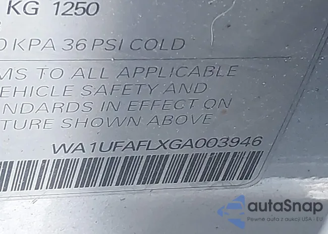 WA1UFAFLXGA003946: 44367920