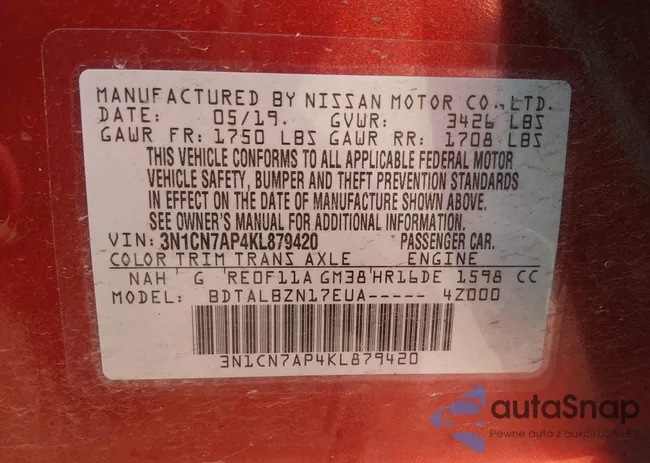 3N1CN7AP4KL879420: 44367931