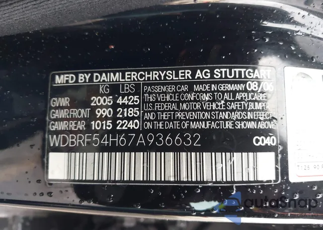 WDBRF54H67A936632: 44367954