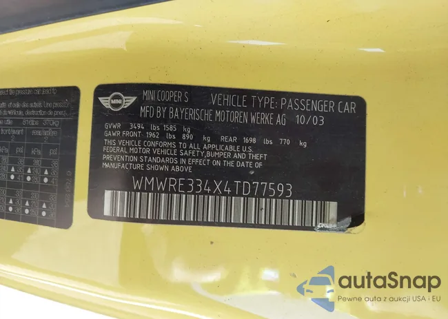 WMWRE334X4TD77593: 44367990