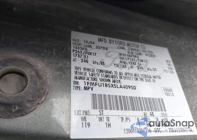 1FMFU185X5LA40950: 44368045