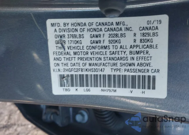 2HGFC2F81KH530147: 44368113