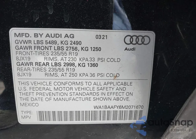 WA1BAAFY6M2071670: 44368140