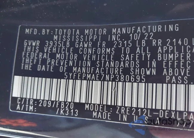 5YFEPMAE7NP380695: 44368161