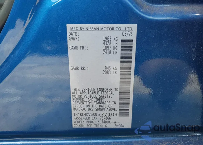 1N4BL4DV6SN377103: 44368168